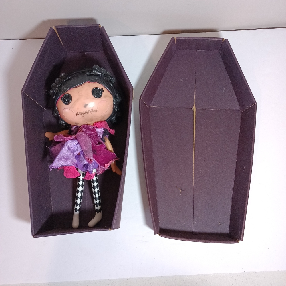 Gothic Doll with Coffin Box  Black and Purple Repaint Lalaloopsy Custom